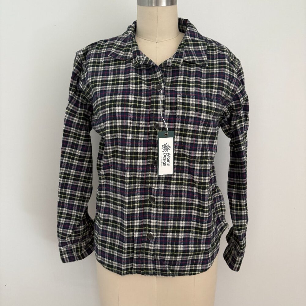 Alpine Design Women's Plaid Flannel Button Up Shirt Grandmacore Small